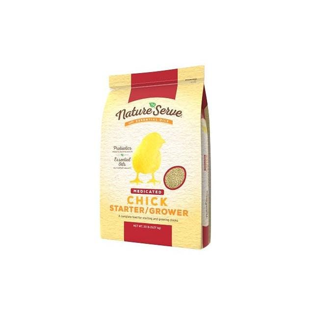 NatureServe 20 Lb. Medicated Chick Starter Grower Feed with Essential Oils NatureServe 20 Lb. Medicated Chick Starter Grower Feed with Essential Oils