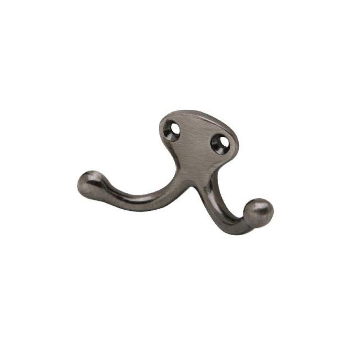 Schlage 1-1/8 In. Pewter Double Clothes Hook Schlage 1-1/8 In. Pewter Double Clothes Hook