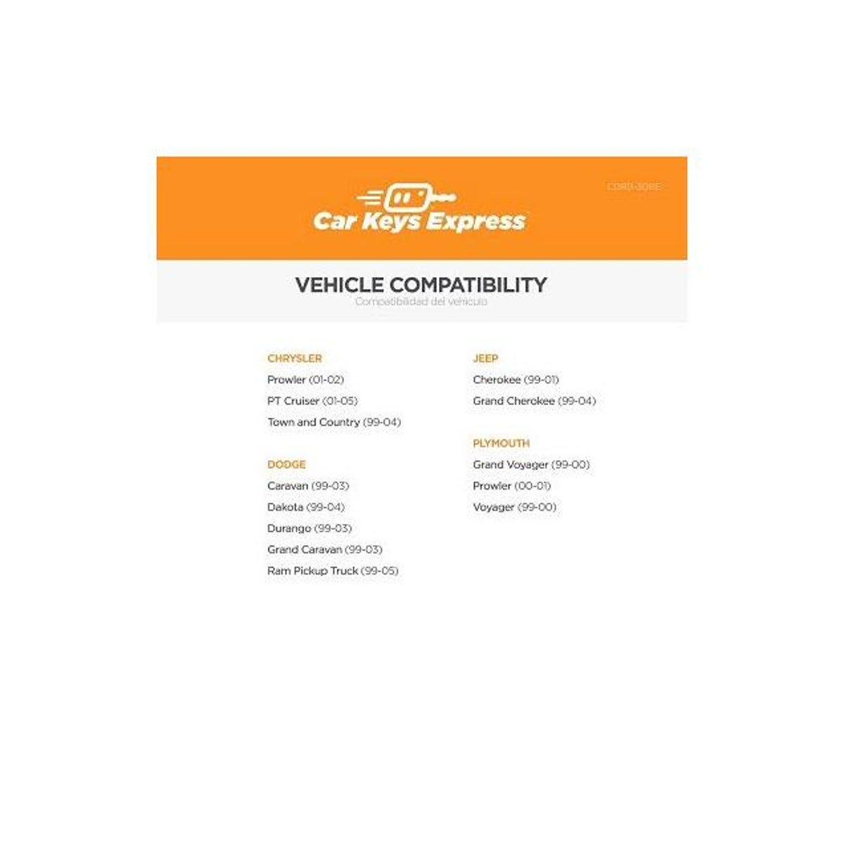 Car Keys Express Chrysler, Dodge, Jeep, Plymouth Car Remote Shell - photo 3