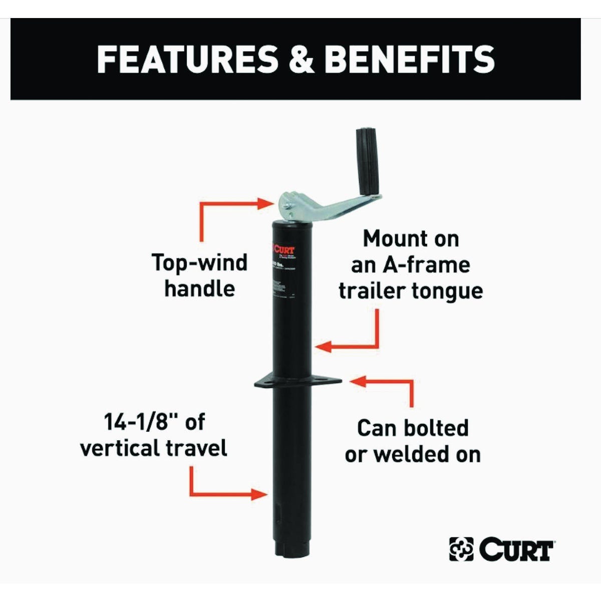 Curt 5000 Lb. A-Frame Jack With Top Handle, 14 In. Travel - photo 2 Curt 5000 Lb. A-Frame Jack With Top Handle, 14 In. Travel - photo 2