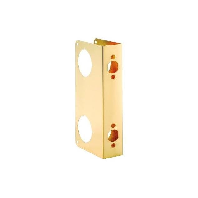 First Watch 9 In. x 2-3/4 In. Thick Polished Brass Security Door Reinforcer