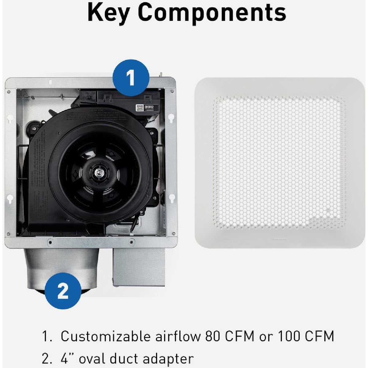 Panasonic Whisper Thin 80/100 CFM Bathroom Exhaust Fan - photo 4