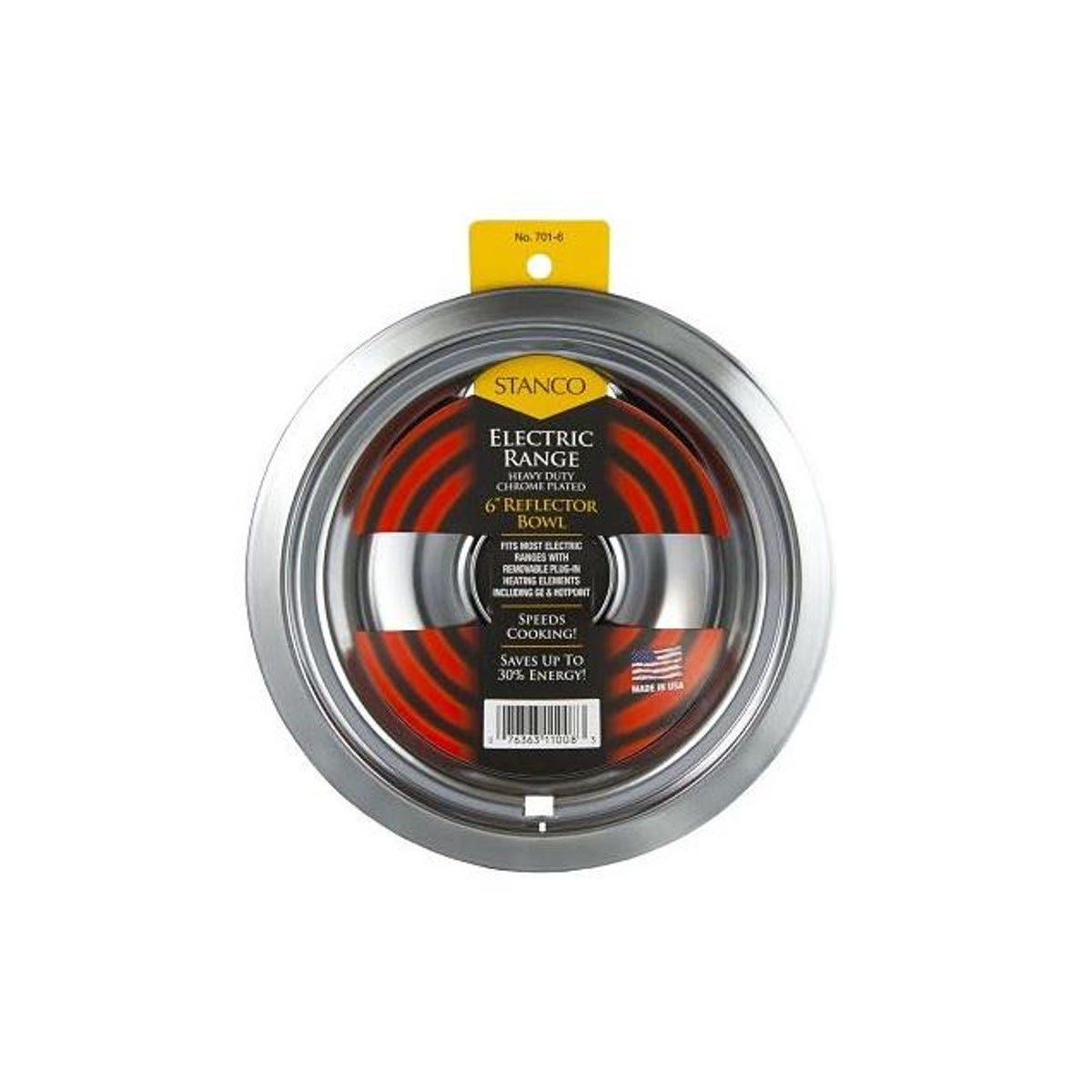 Stanco 6 In. Chrome Removable Element Electric Range Reflector Bowl