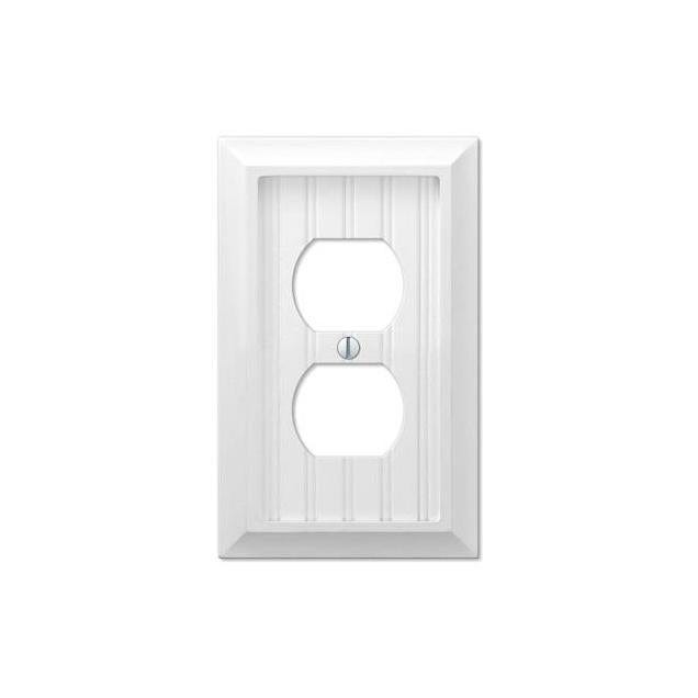 Westek Cottage Faux White Wood 1-Duplex Wall Plate