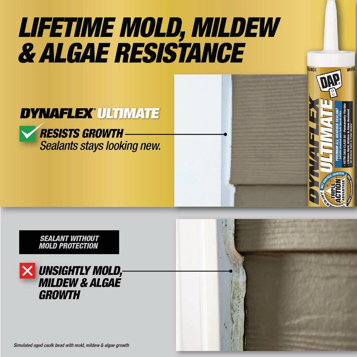DAP DYNAFLEX ULTIMATE 10.1 Oz. Premium All-Weather Sealant, White - photo 6