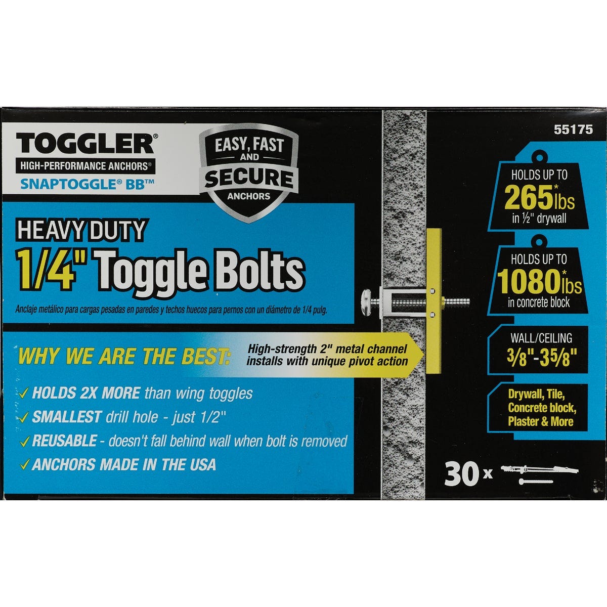 Toggler Snaptoggle 1/4 In.-24 x 2 In. Toggle Bolt (30-Count) - photo 2