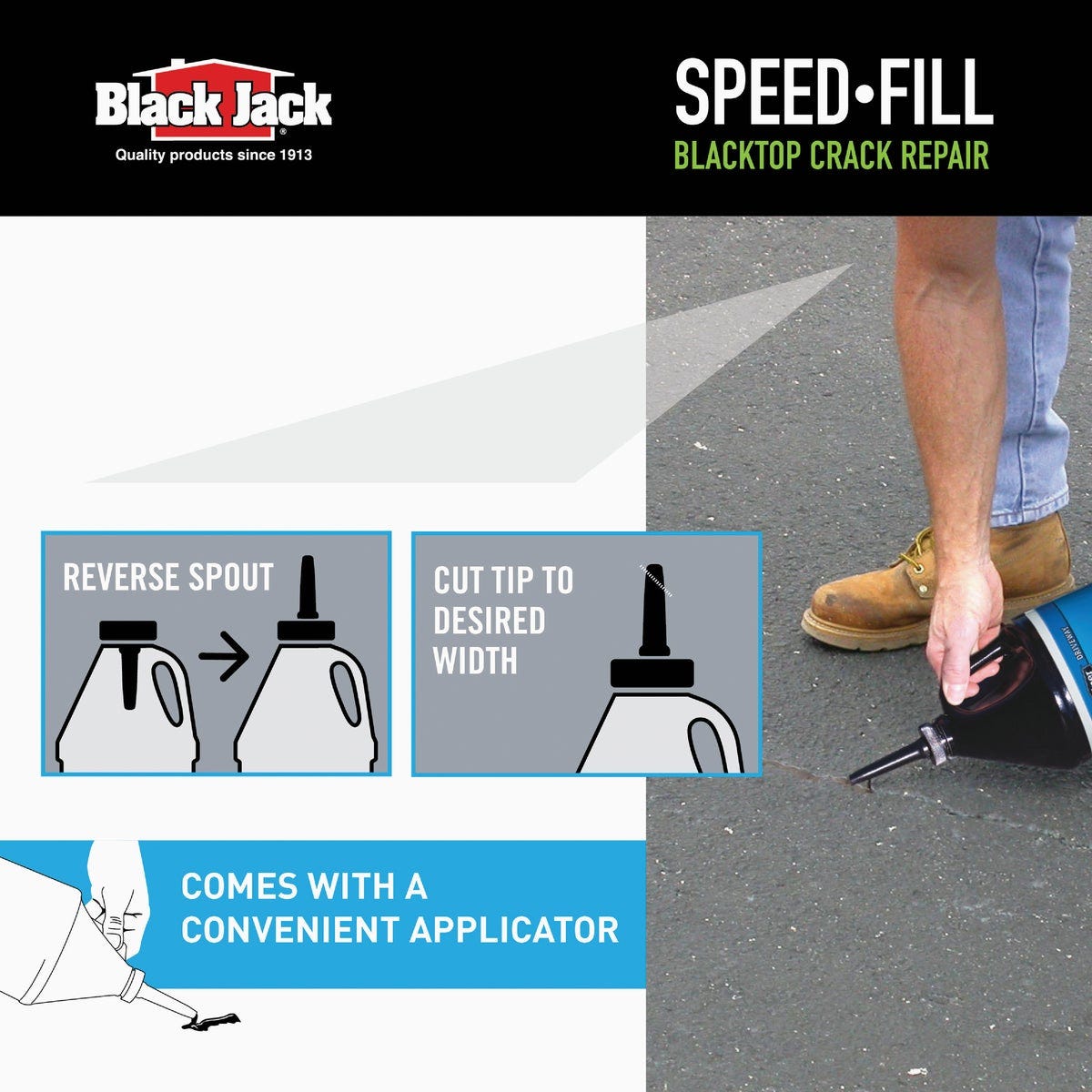 Black Jack Speed-Fill 1 Gal. Elastic Crack Filler - photo 3 Black Jack Speed-Fill 1 Gal. Elastic Crack Filler - photo 3