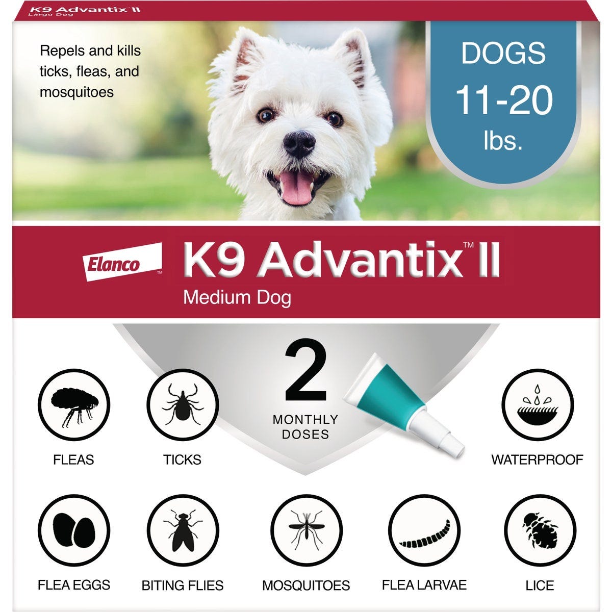 K9 Advantix II Medium Dog Teal 1-Month Flea Treatment (2-Pack) - photo 2 K9 Advantix II Medium Dog Teal 1-Month Flea Treatment (2-Pack) - photo 2