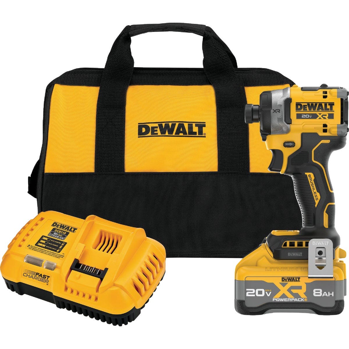 DEWALT 20V MAX XR 1/4 In. 3-Speed High Torque Brushless Cordless Impact Driver Kit with XR POWERPACK Battery & Charger DEWALT 20V MAX XR 1/4 In. 3-Speed High Torque Brushless Cordless Impact Driver Kit with XR POWERPACK Battery & Charger