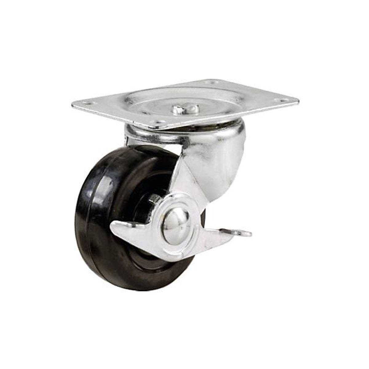 Richelieu 2 In. Polypropylene Wheel Swivel Plate Caster with Side Brake