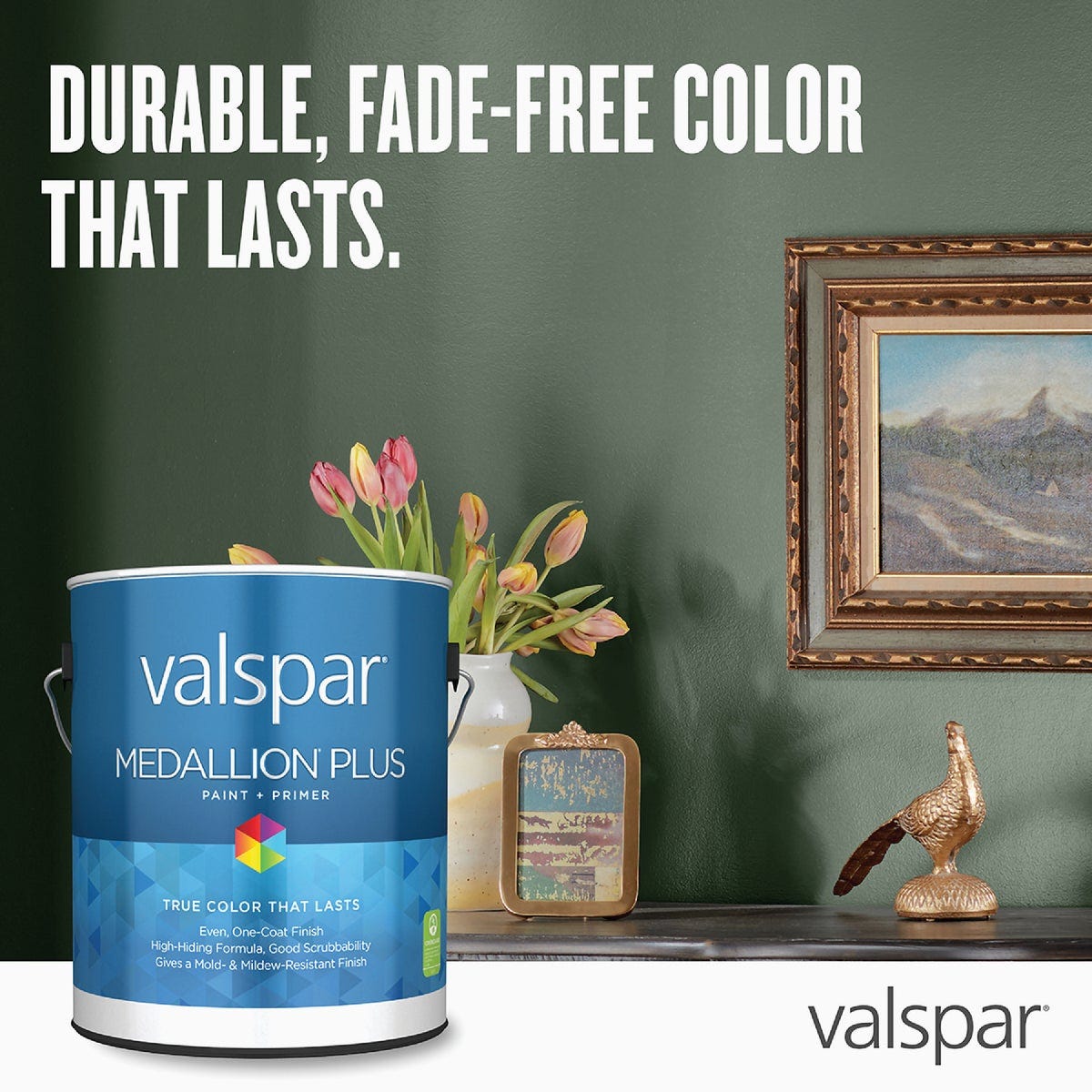 Valspar Medallion Plus Premium Paint & Primer Eggshell Interior Paint, Ultra White, 1 Qt. - photo 3