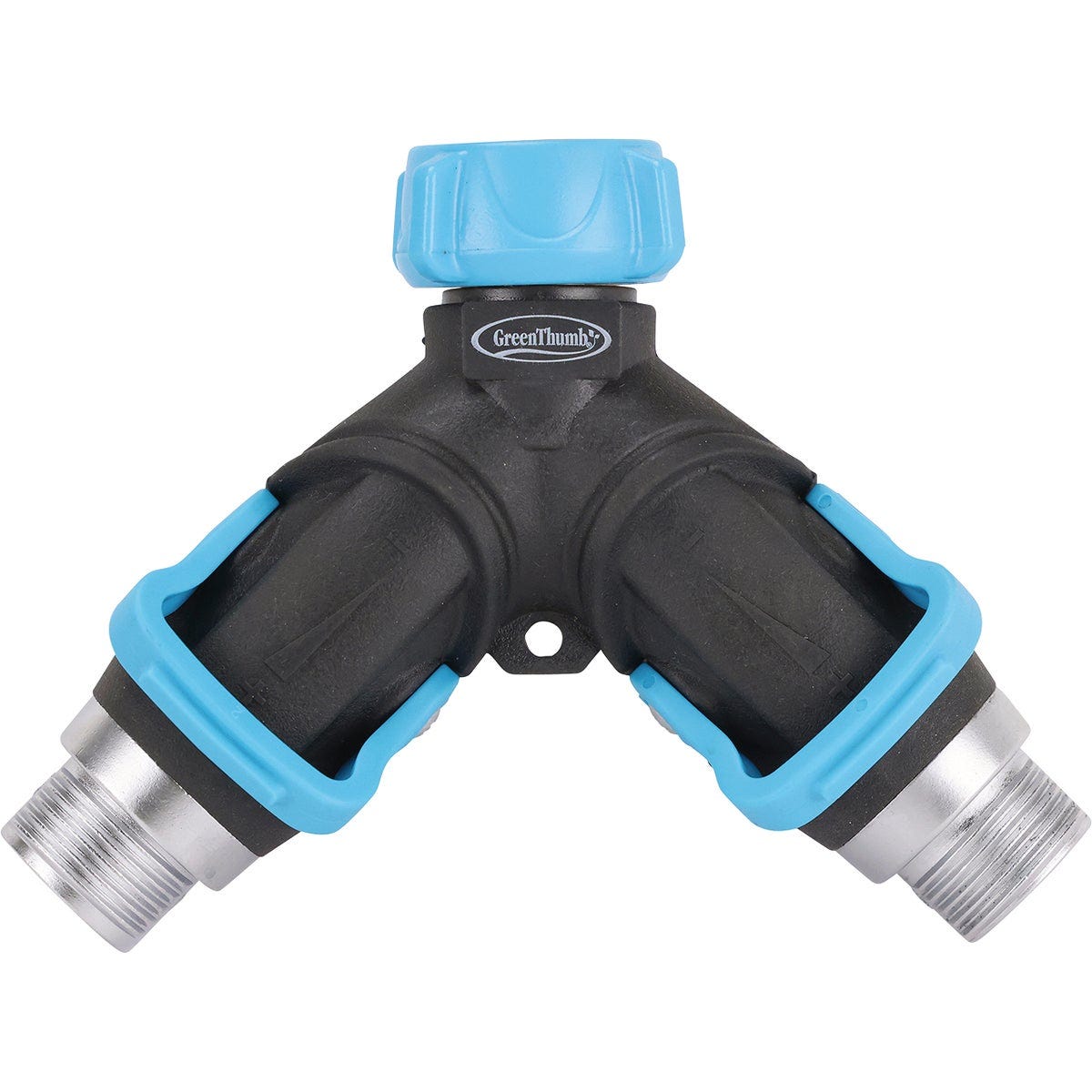 Green Thumb Premium Full Flow Metal 2-Way Y Connector Hose Shutoff Valve Green Thumb Premium Full Flow Metal 2-Way Y Connector Hose Shutoff Valve