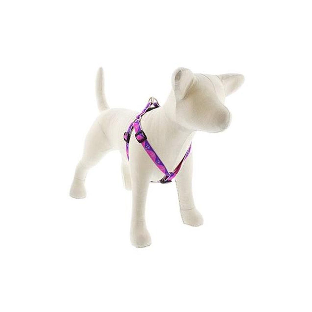 Lupine 3/4 In. x 15 In. to 21 In. Reflective Pink Paws Pattern Step-In Small Dog Harness