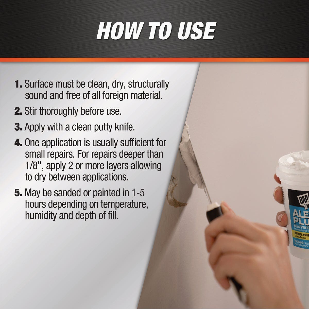 DAP ALEX PLUS 1 Gal. Spackling - photo 3 DAP ALEX PLUS 1 Gal. Spackling - photo 3