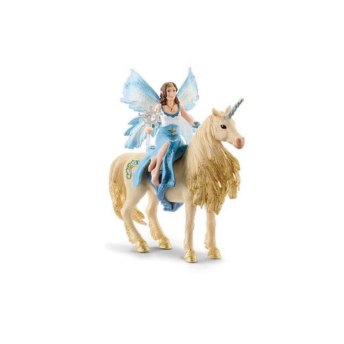 Schleich Eyela Riding on Golden Unicorn Toy Animal Playset (3-Piece)