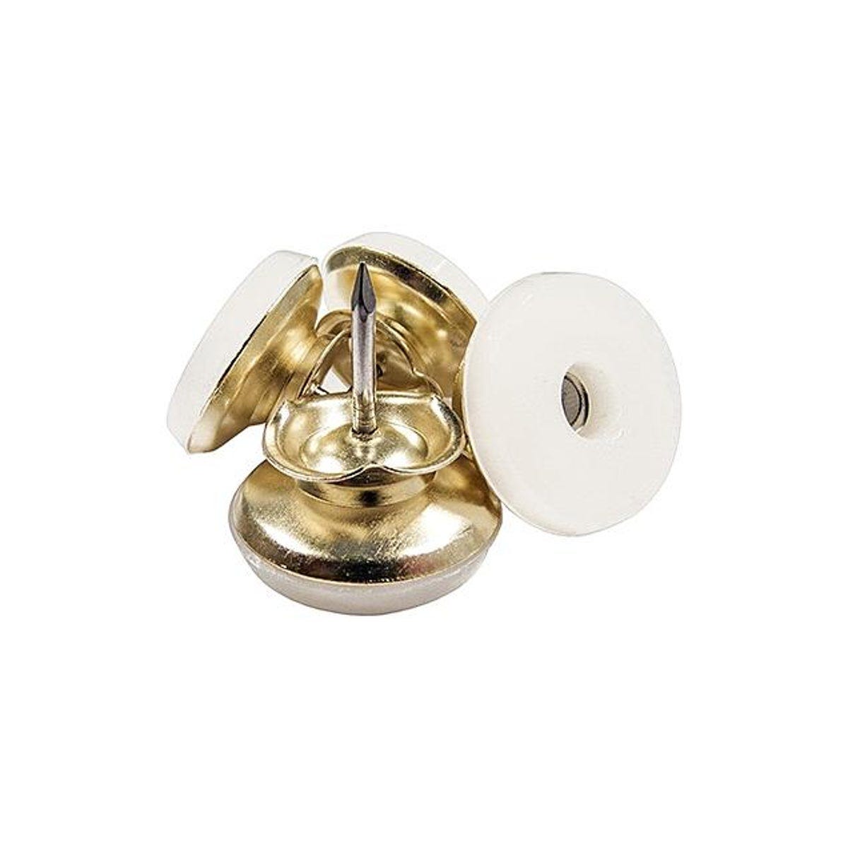 TruGuard 1 In. OD Nail-On Gold Brass/Plastic Furniture Swivel Glide (4-Pack)