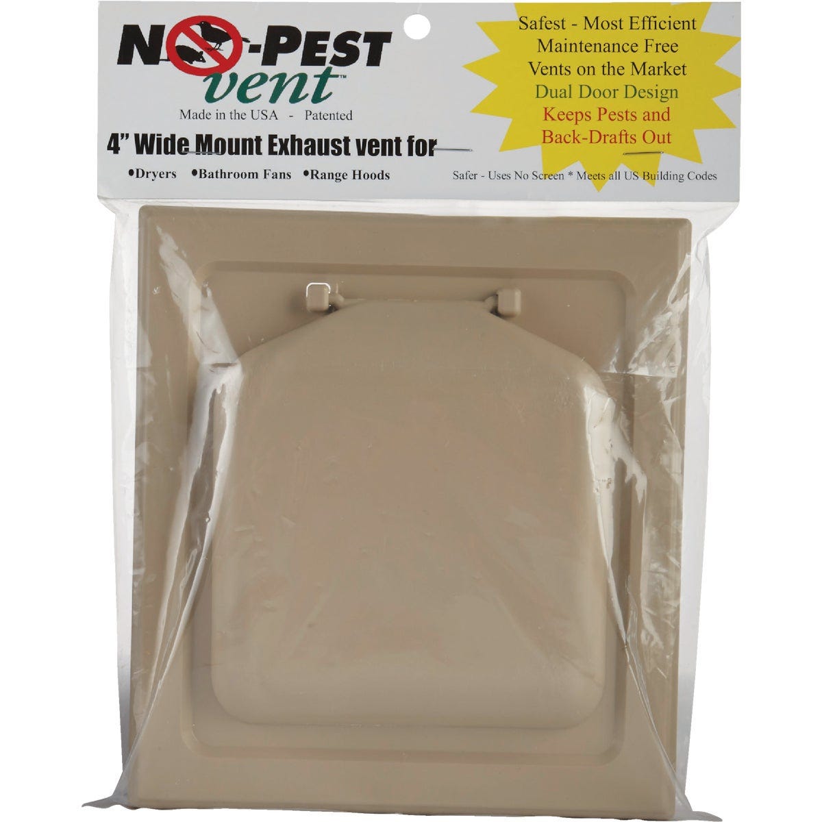 No-Pest 4 In. Tan Plastic Wide Mount Dryer Vent Hood - photo 2 No-Pest 4 In. Tan Plastic Wide Mount Dryer Vent Hood - photo 2
