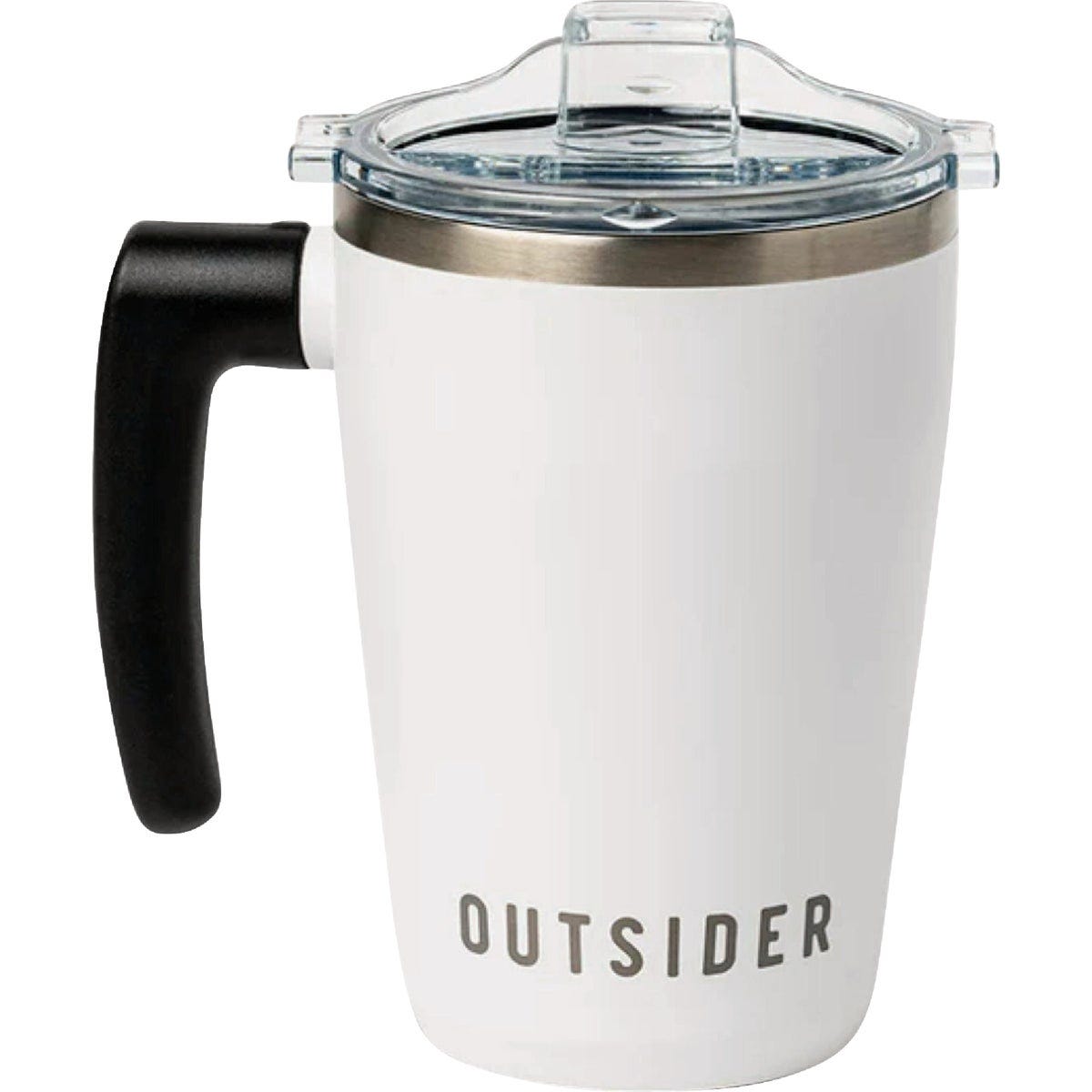Outsider Coffee Mug with Swivel Handle, White Outsider Coffee Mug with Swivel Handle, White
