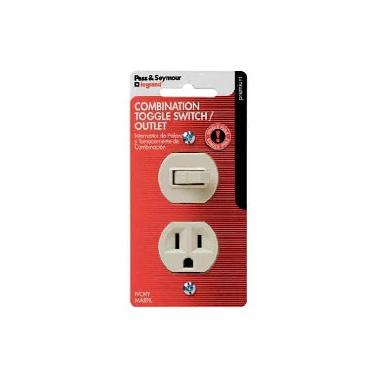 Legrand Pass & Seymour 15A 120/125V Combination Single-Pole Switch & Receptacle, Ivory Legrand Pass & Seymour 15A 120/125V Combination Single-Pole Switch & Receptacle, Ivory