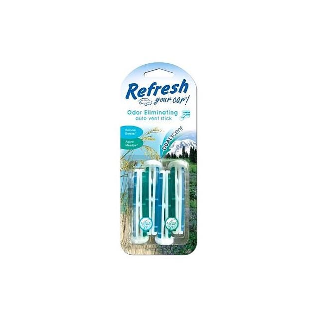 Refresh Your Car! Air Freshener, Alpine Meadow/Summer Breeze Scent (4-Pack)