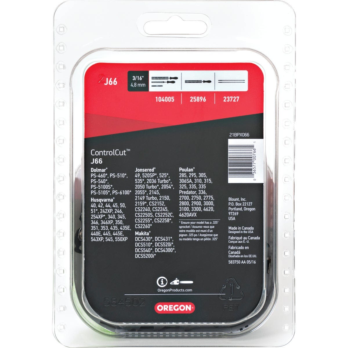 Oregon ControlCut 16 In. 66-Link 0.058 In. ga Chainsaw Chain - photo 2