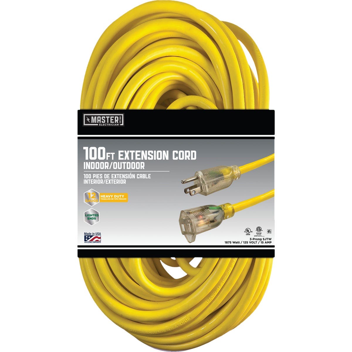 Master Electrician 100 Ft. 12/3 Extra Heavy-Duty Contractor Extension Cord Master Electrician 100 Ft. 12/3 Extra Heavy-Duty Contractor Extension Cord