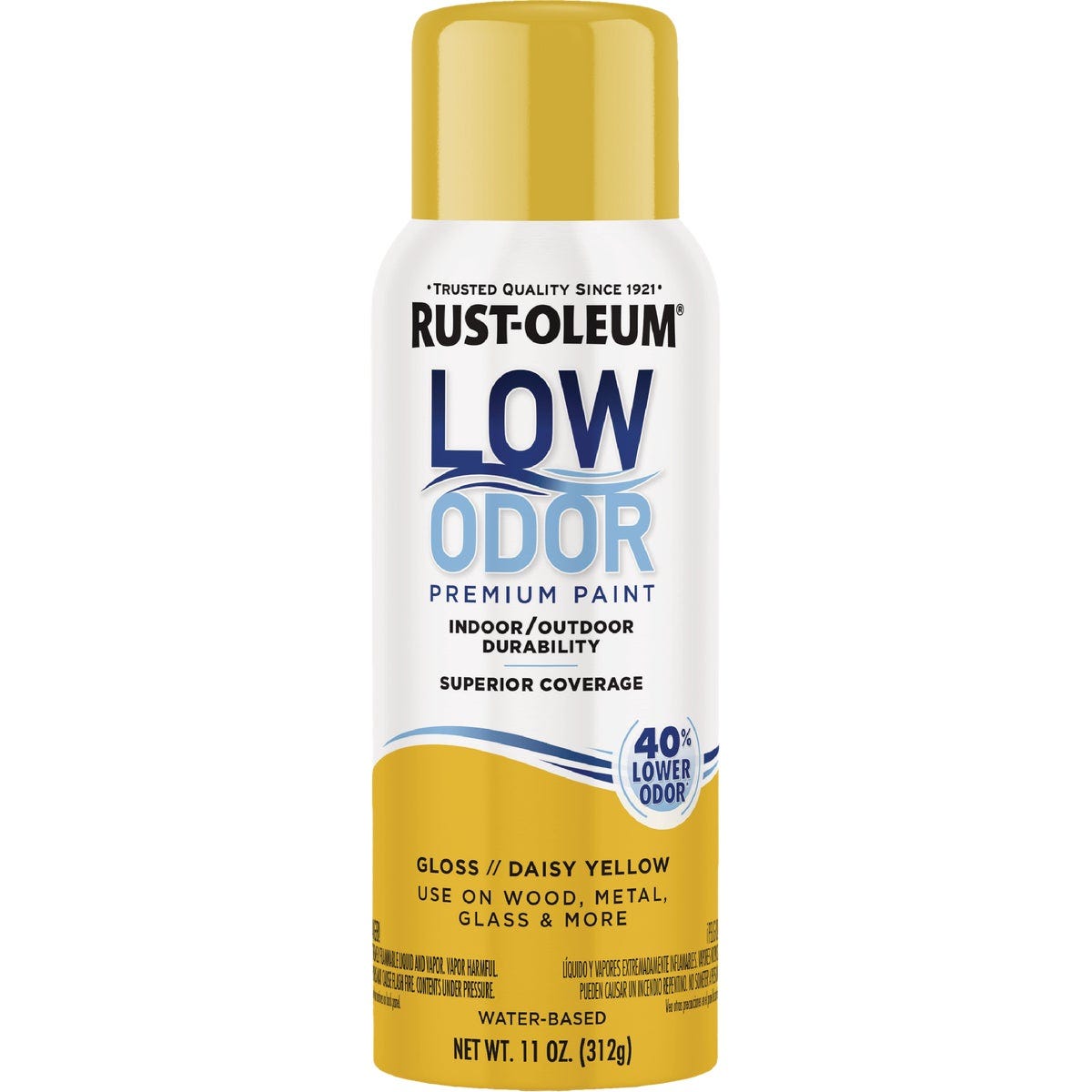 Rust-Oleum Low Odor Water-Based 11 Oz. Gloss Spray Paint, Daisy Yellow - photo 2 Rust-Oleum Low Odor Water-Based 11 Oz. Gloss Spray Paint, Daisy Yellow - photo 2