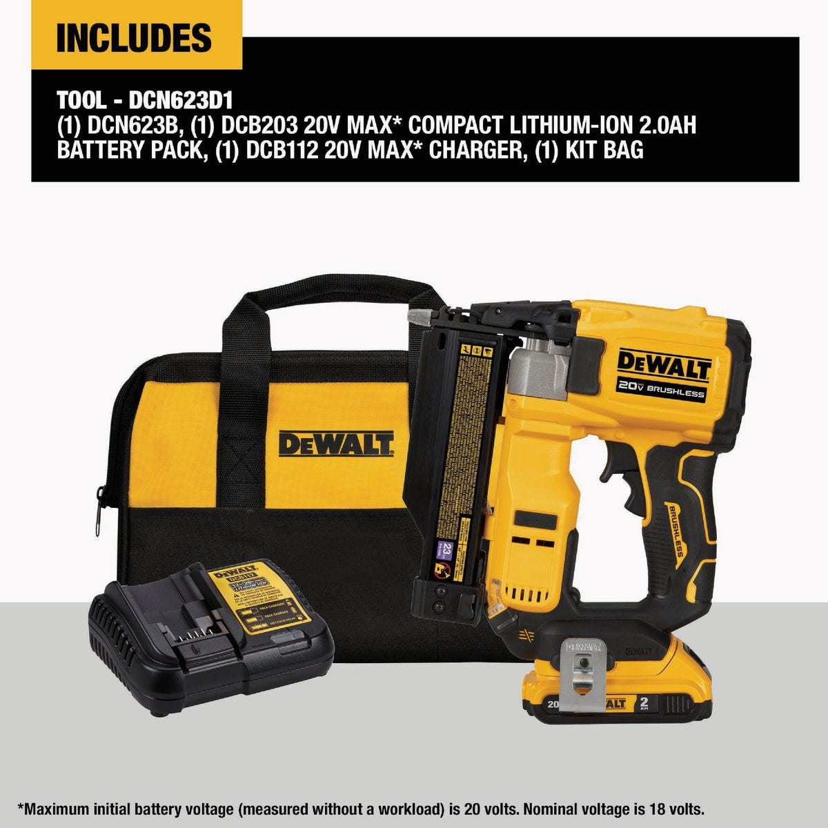 DEWALT ATOMIC Compact Series 20V MAX 23 ga Brushless Cordless Pin Nailer Kit with Battery & Charger - photo 3 DEWALT ATOMIC Compact Series 20V MAX 23 ga Brushless Cordless Pin Nailer Kit with Battery & Charger - photo 3