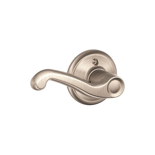 Schlage Flair Satin Nickel Left-Hand Single Dummy Lever Schlage Flair Satin Nickel Left-Hand Single Dummy Lever