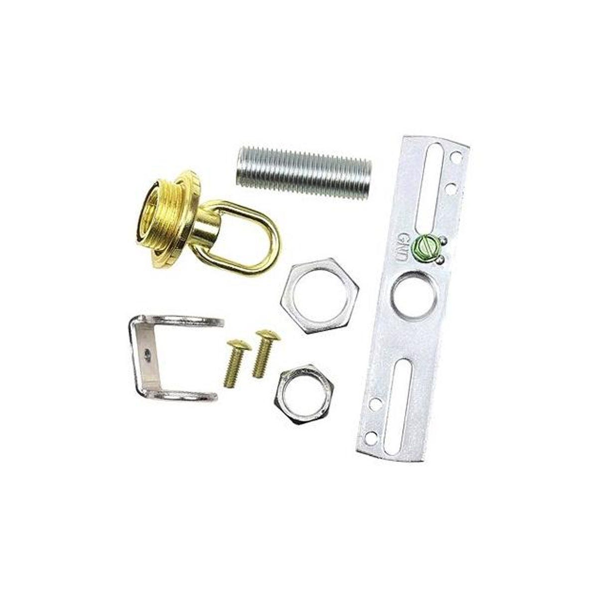 Jandorf 1/4 IP Brass Finish Light Fixture Screw Collar Loop Kit