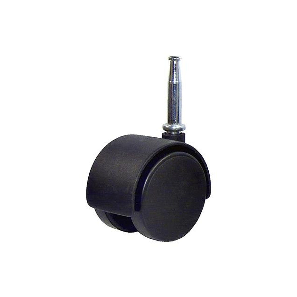 TruGuard 2 In. Black with Wood Stem Dual Wheel Caster (2-Pack)