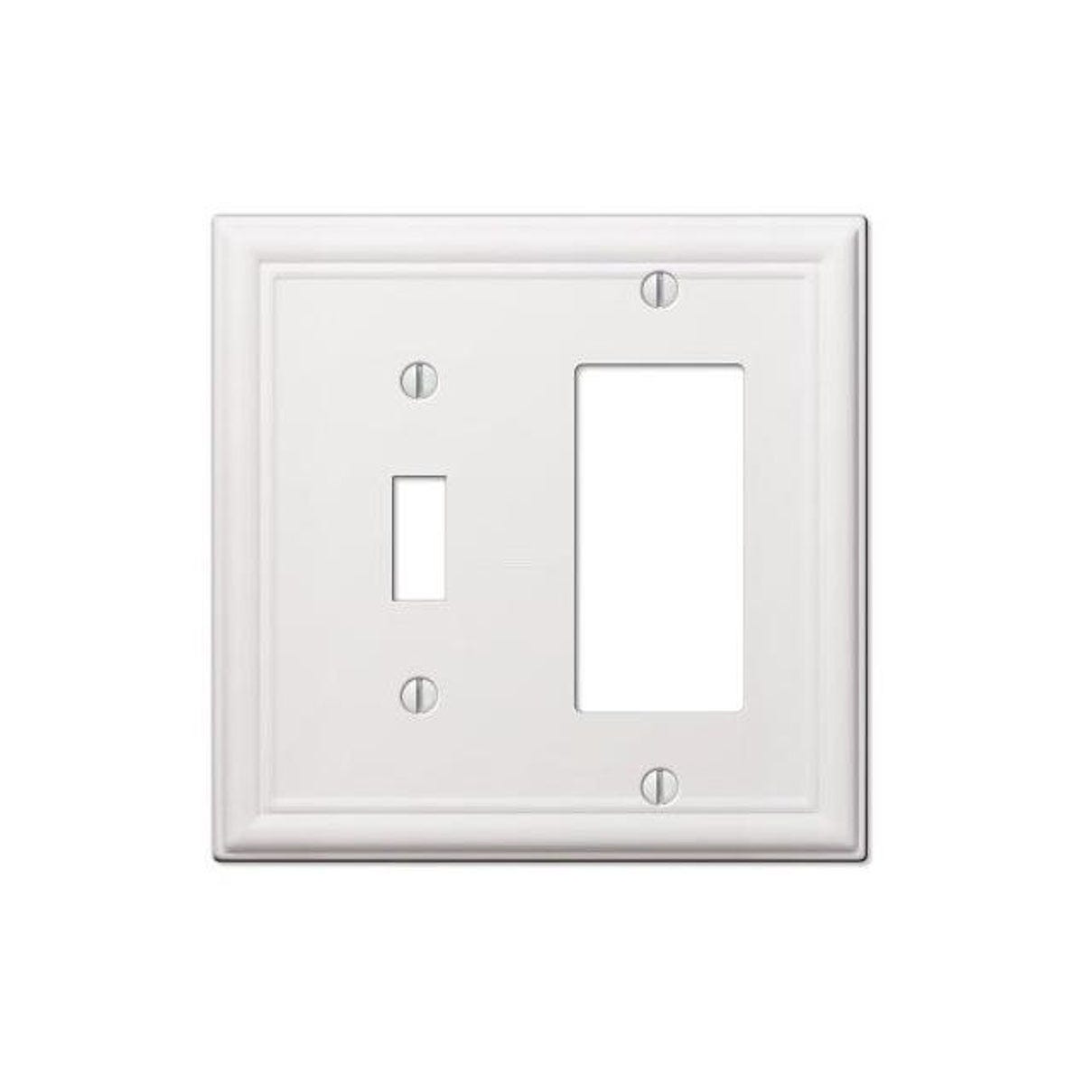 Westek Chelsea White Steel 1-Toggle/1-Rocker Wall Plate