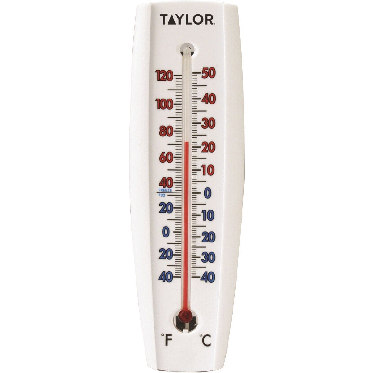 Taylor 2-3/8" W x 7-5/8" H Aluminum Tube Indoor & Outdoor Thermometer Taylor 2-3/8" W x 7-5/8" H Aluminum Tube Indoor & Outdoor Thermometer