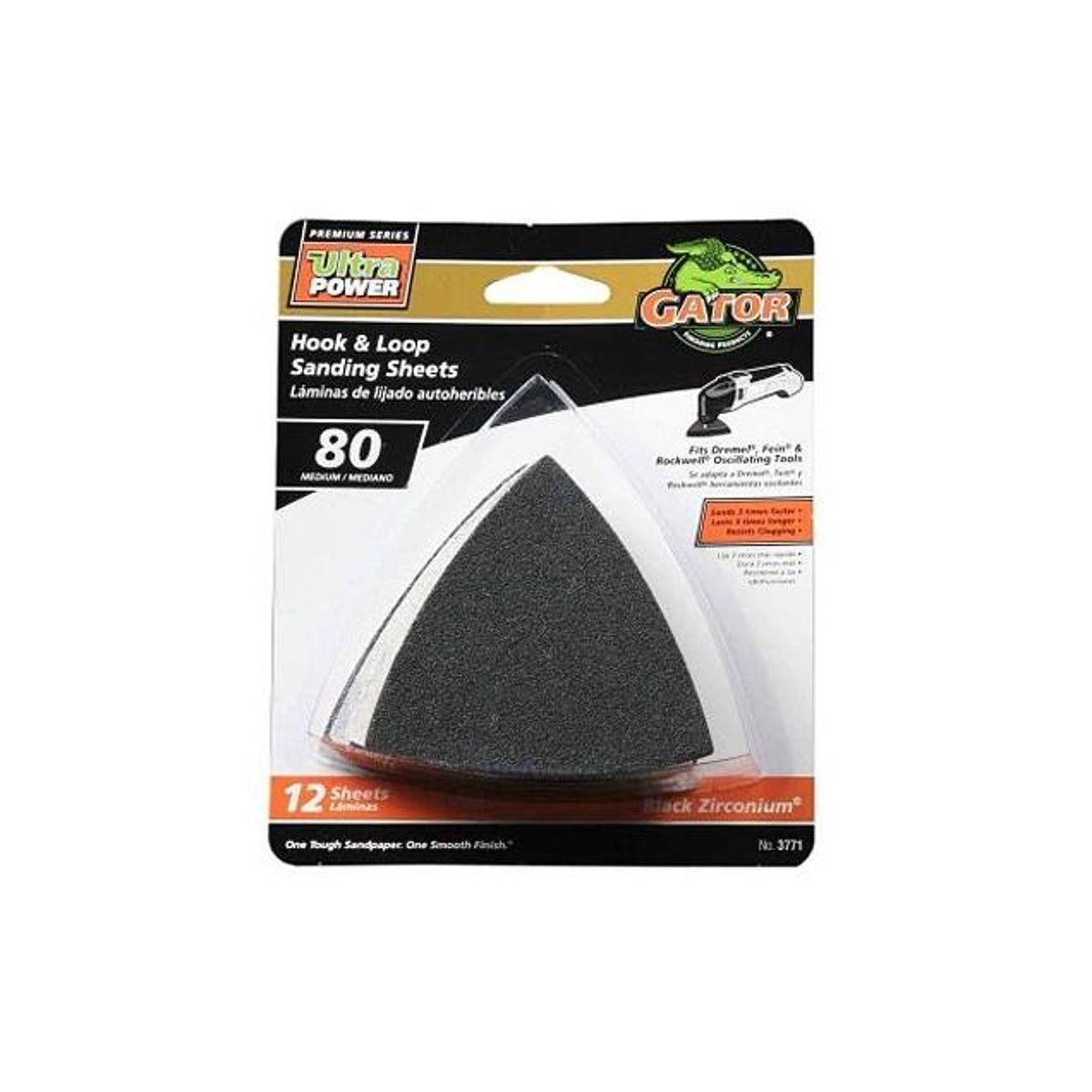 Gator 3 In. 80-Grit Hook & Loop Sandpaper (12-Pack)