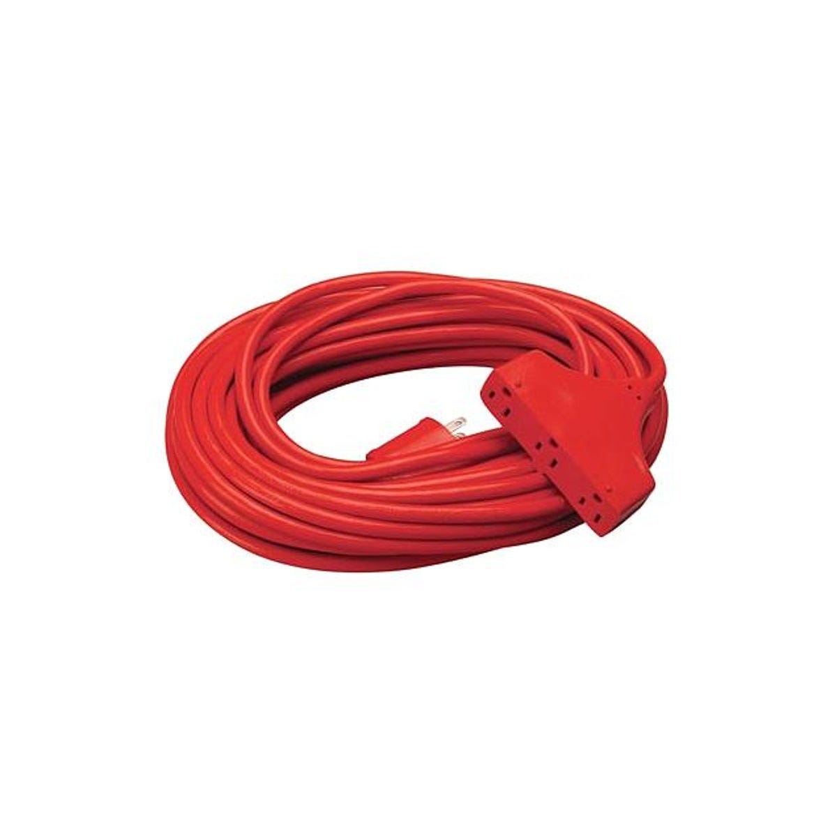 Master Electrician 25 Ft. 14/3 SJTW Red 3-Outlet Extension Cord