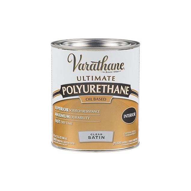 Varathane Interior Polyurethane Wood Finish, Oil-Based, Clear Satin, 1 Qt.