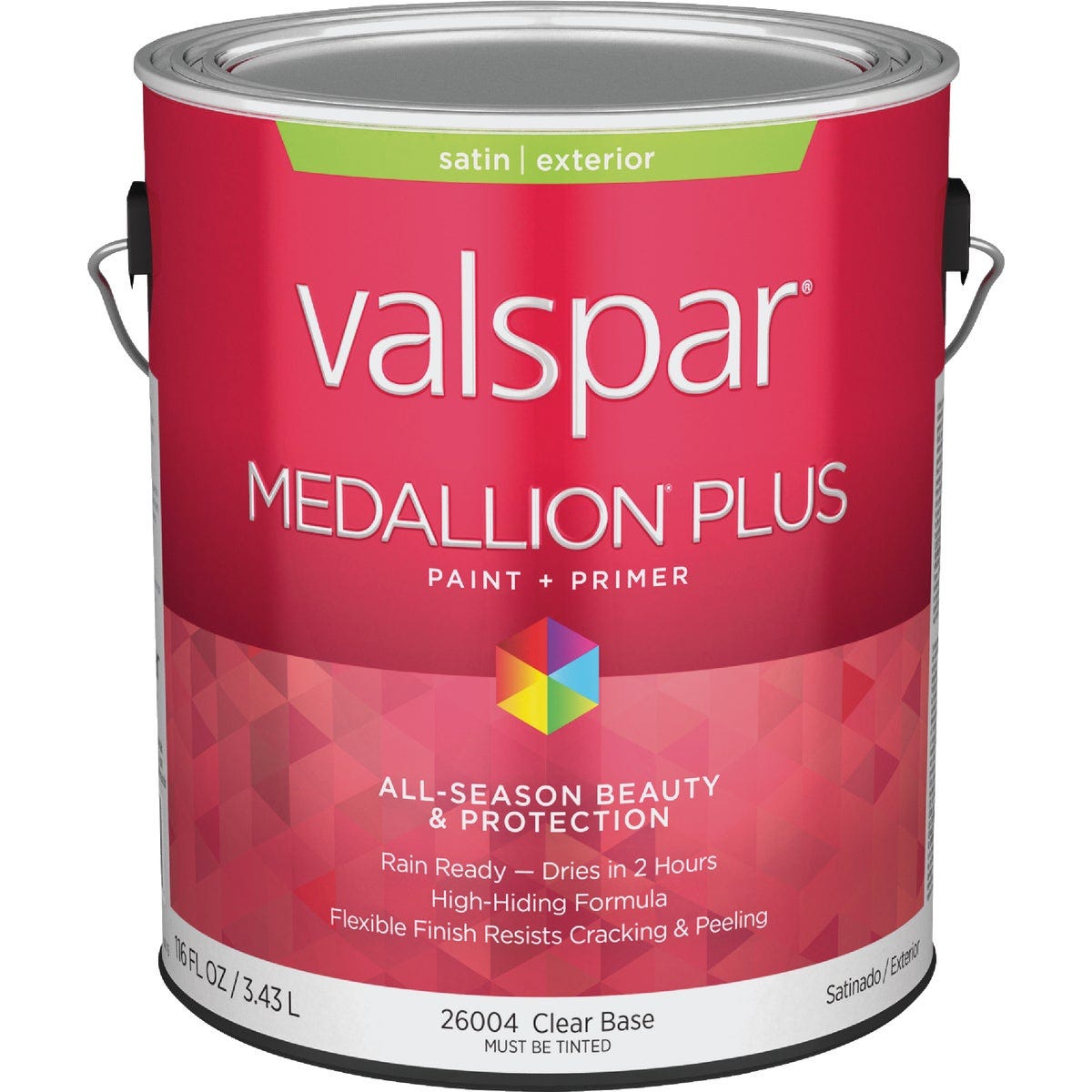 Valspar Medallion Plus Premium Paint & Primer Satin Exterior Paint, Clear Base, 1 Gal.