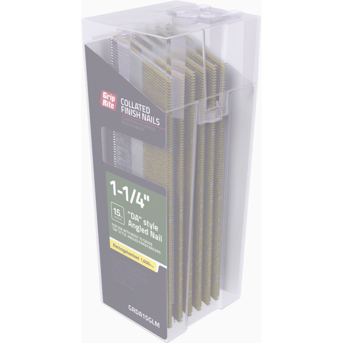 Grip-Rite 1-1/4 In. 15-Gauge Electrogalvanized DA-Style Angled Collated Finish Nails (1000 Ct.) - photo 2 Grip-Rite 1-1/4 In. 15-Gauge Electrogalvanized DA-Style Angled Collated Finish Nails (1000 Ct.) - photo 2