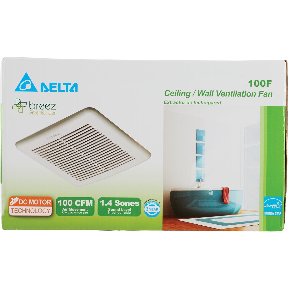 Delta 100 CFM 1.4 Sone Bathroom Exhaust Fan - photo 2