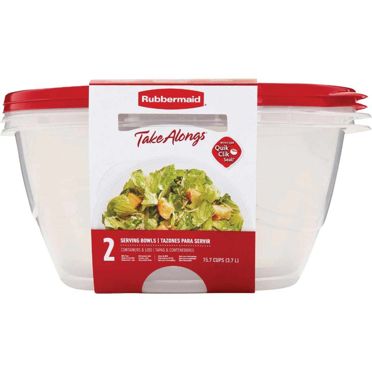 Rubbermaid TakeAlongs Red Food Storage Containers, 15.7 Cup (2-Pack) - photo 3 Rubbermaid TakeAlongs Red Food Storage Containers, 15.7 Cup (2-Pack) - photo 3