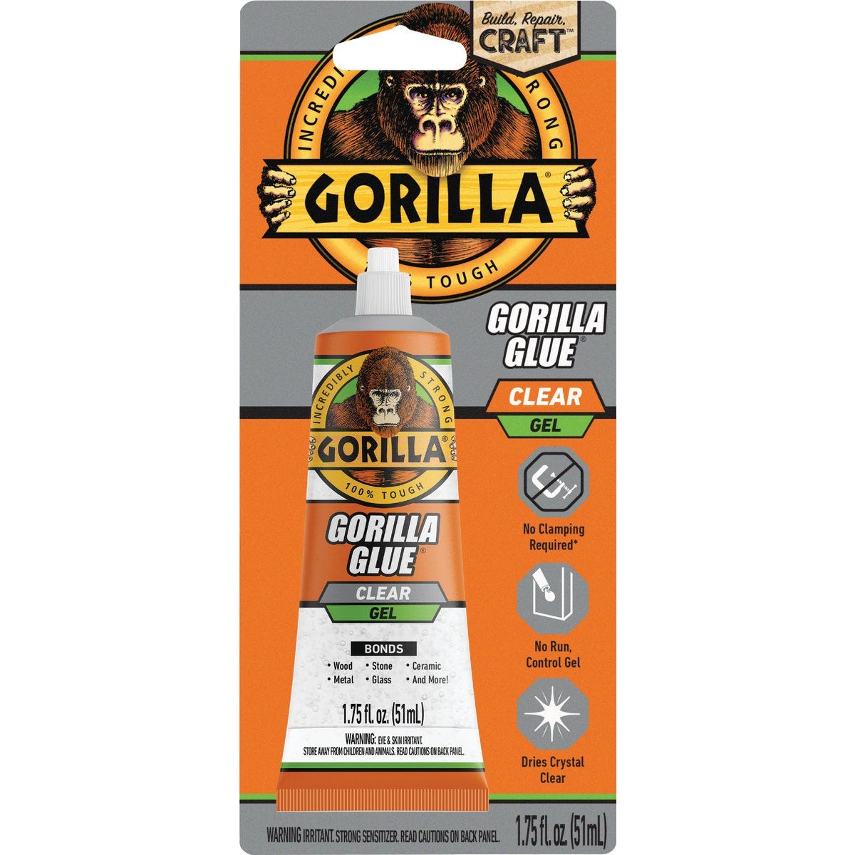 Gorilla 1.75 Oz. Clear Gel Glue Gorilla 1.75 Oz. Clear Gel Glue