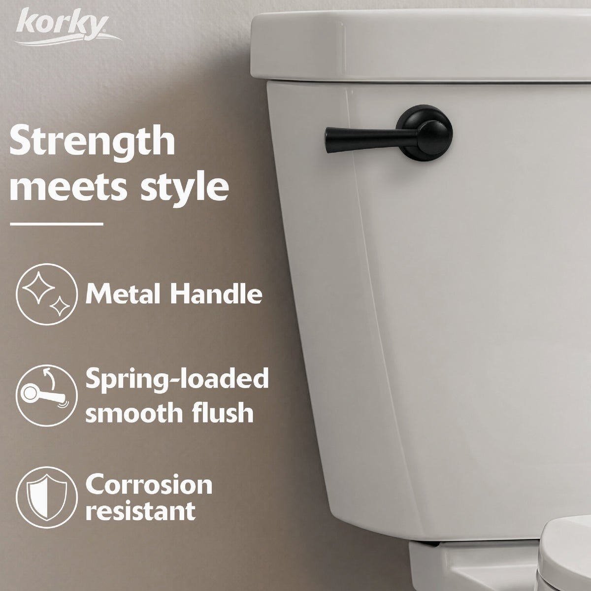 Korky StrongARM Universal Matte Black Tank Lever with Simple Handle - photo 3 Korky StrongARM Universal Matte Black Tank Lever with Simple Handle - photo 3