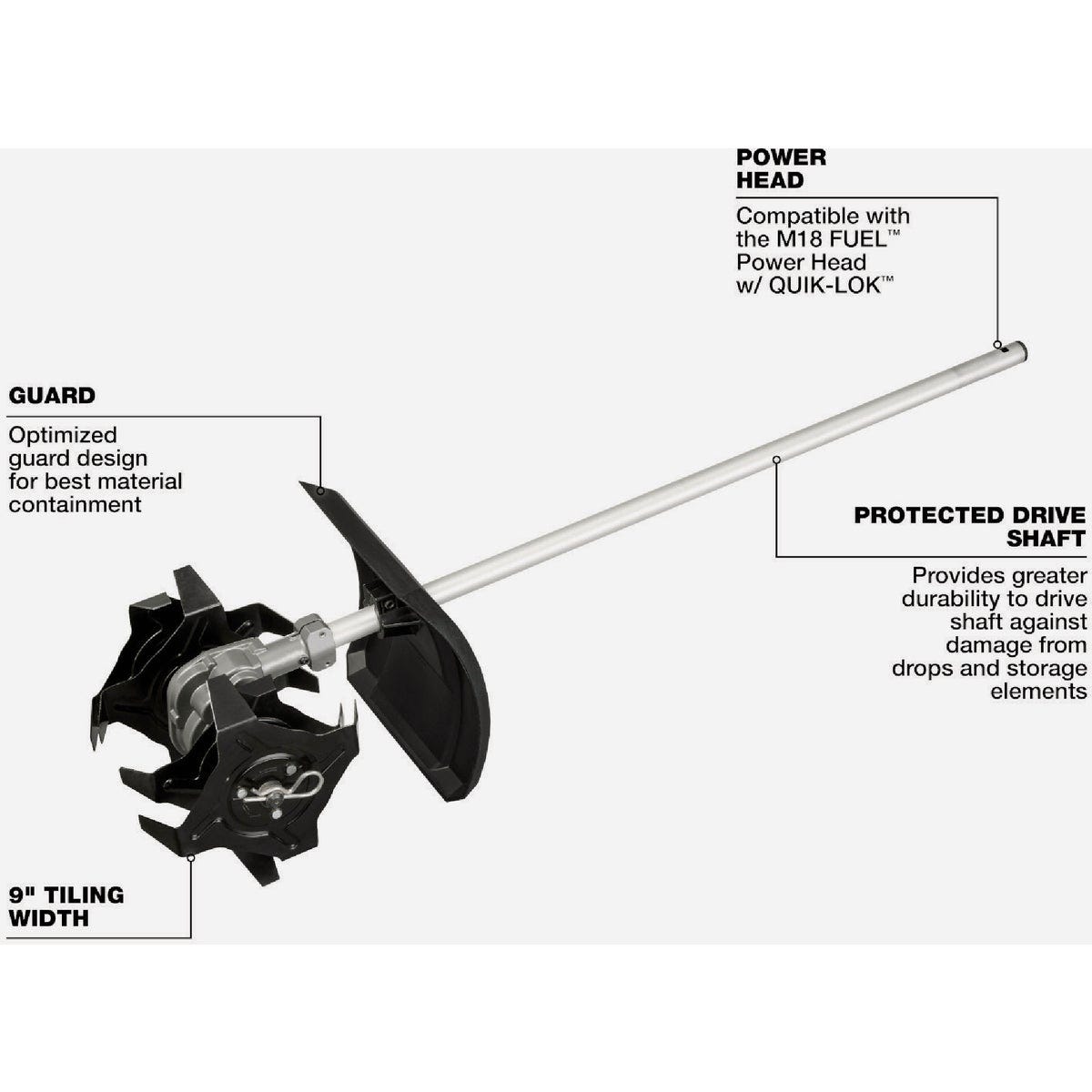 Milwaukee M18 Fuel Quik-Lok Cultivator Attachment - photo 3