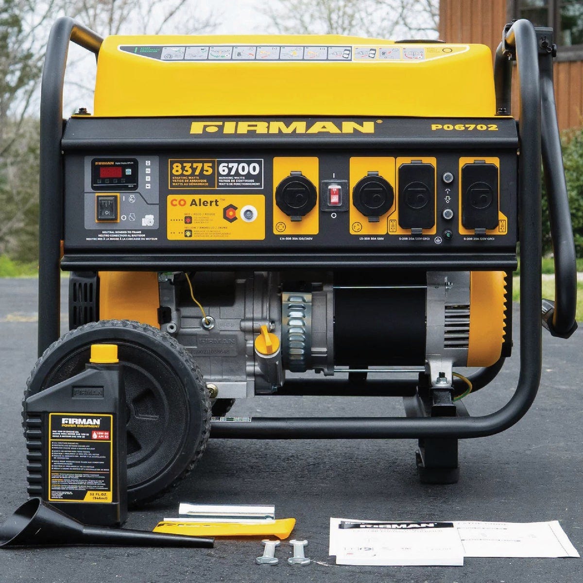 Firman 8350W Gasoline Powered Recoil Start 120/240V Portable Generator with CO Alert - photo 3