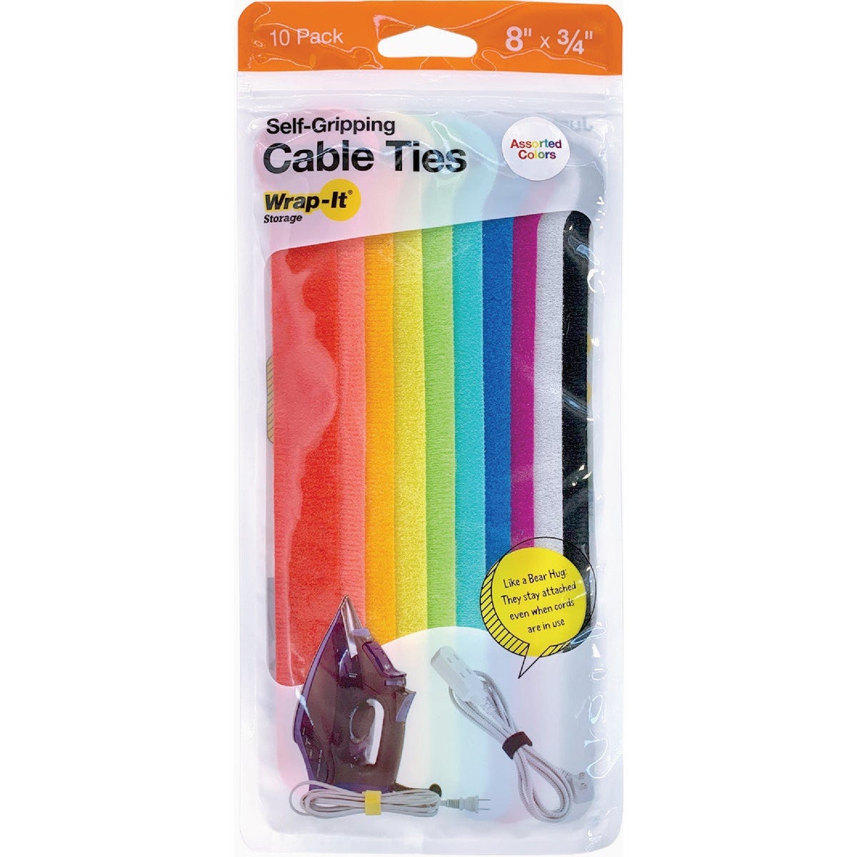 Wrap-It Storage 8 In. x 1/2 In. Multi-Color Self-Gripping Reusable Cable Ties (10-Pack) - photo 2 Wrap-It Storage 8 In. x 1/2 In. Multi-Color Self-Gripping Reusable Cable Ties (10-Pack) - photo 2