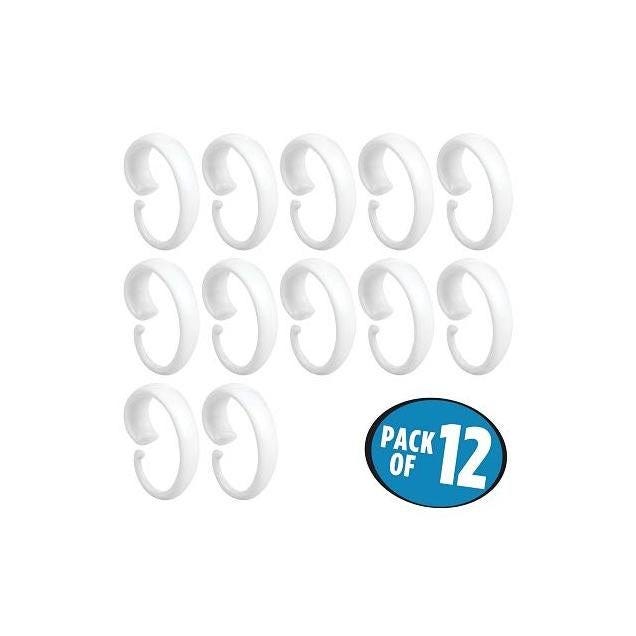 iDesign White Plastic Shower Curtain "C" Hooks (12-Pack) iDesign White Plastic Shower Curtain "C" Hooks (12-Pack)