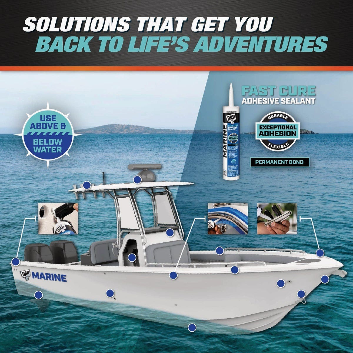 DAP 10.1 Oz. White Fast Cure Marine Adhesive Sealant | True Value Hardware