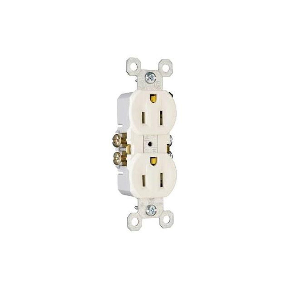 Legrand Pass & Seymour 15A 125V 2-Pole 3-Wire Grounding Standard Duplex Outlet, Light Almond