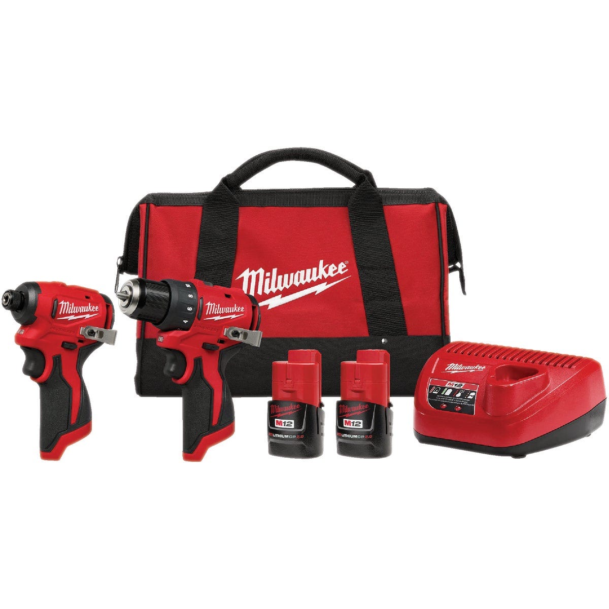 Milwaukee M12 2-Tool Brushless Subcompact Drill/Driver & Impact Driver Combo Kit with (2) Batteries & Charger Milwaukee M12 2-Tool Brushless Subcompact Drill/Driver & Impact Driver Combo Kit with (2) Batteries & Charger