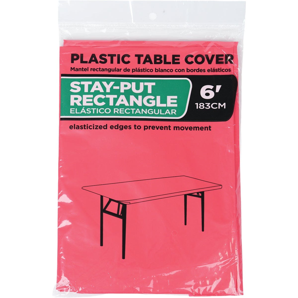 30 In. x 72 In. Red Stay-Put Fitted Rectangular Table Cover